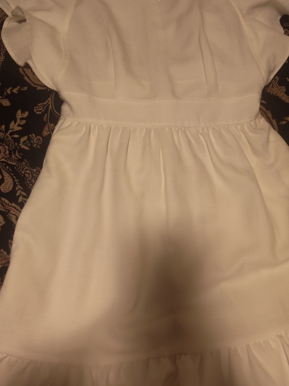 Women's White Ruffle-Neck Dress - Picture 4 of 7